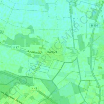 Mappa topografica Rottorf, altitudine, rilievo