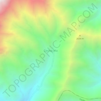 Mappa topografica Cochacalla, altitudine, rilievo