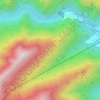 Mappa topografica Mursal Sırtı, altitudine, rilievo
