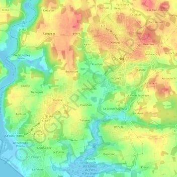 Mappa topografica Saint-Fiacre, altitudine, rilievo
