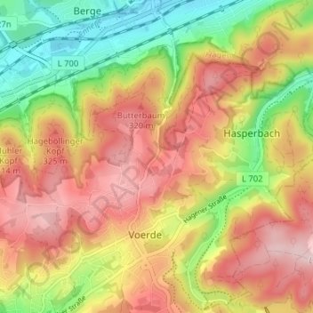 Mappa topografica In der Aske, altitudine, rilievo