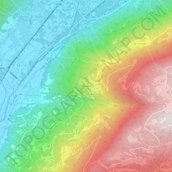 Mappa topografica Maranta, altitudine, rilievo