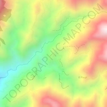 Mappa topografica El Pauin, altitudine, rilievo