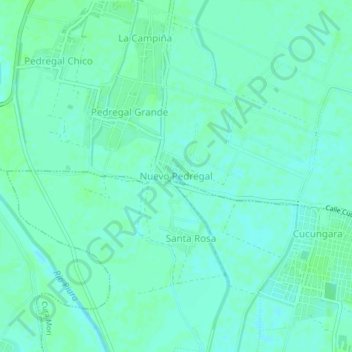 Mappa topografica Nuevo Pedregal, altitudine, rilievo