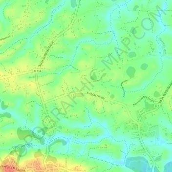 Mappa topografica Gentilly, altitudine, rilievo