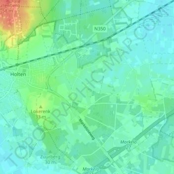 Mappa topografica Look, altitudine, rilievo