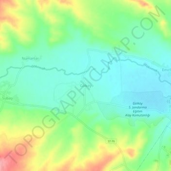 Mappa topografica Gölköy, altitudine, rilievo