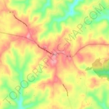 Mappa topografica Moss, altitudine, rilievo