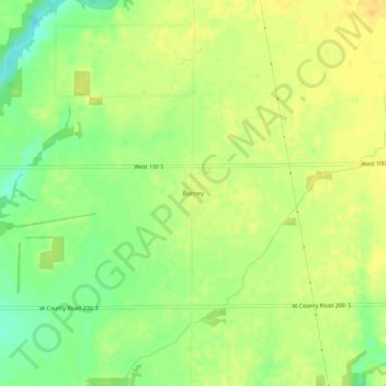 Mappa topografica Burney, altitudine, rilievo