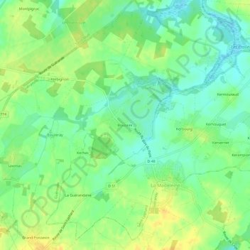 Mappa topografica Bouzaire, altitudine, rilievo