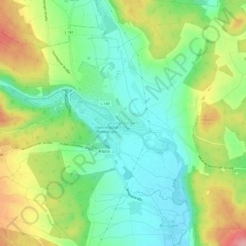 Mappa topografica Wolterdingen, altitudine, rilievo