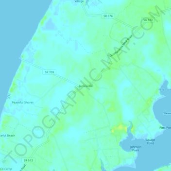 Mappa topografica Jamesville, altitudine, rilievo