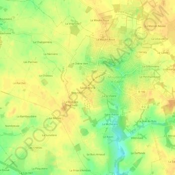Mappa topografica Sainte-Marie, altitudine, rilievo