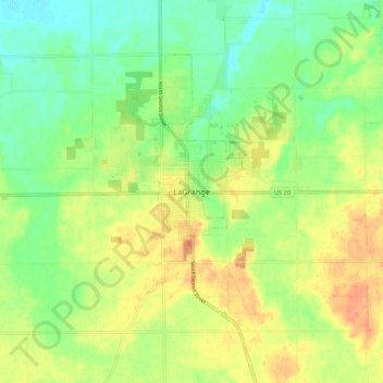 Mappa topografica LaGrange, altitudine, rilievo