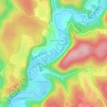 Mappa topografica Les Canabals, altitudine, rilievo
