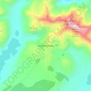 Mappa topografica La Rinconada, altitudine, rilievo