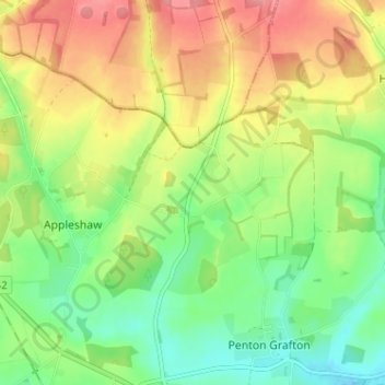 Mappa topografica Clanville, altitudine, rilievo