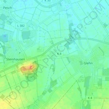 Mappa topografica Schlich, altitudine, rilievo
