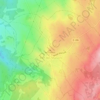 Mappa topografica les Frettes, altitudine, rilievo