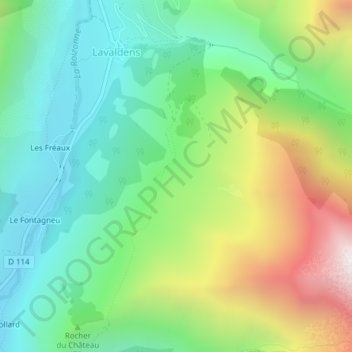 Mappa topografica Le Sappey, altitudine, rilievo