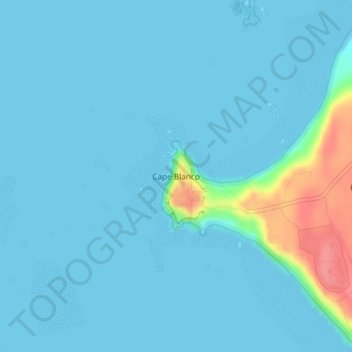 Mappa topografica Cape Blanco, altitudine, rilievo