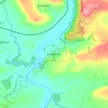 Mappa topografica Howsham, altitudine, rilievo