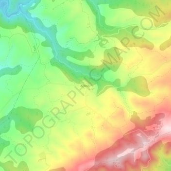 Mappa topografica Ardèvol, altitudine, rilievo