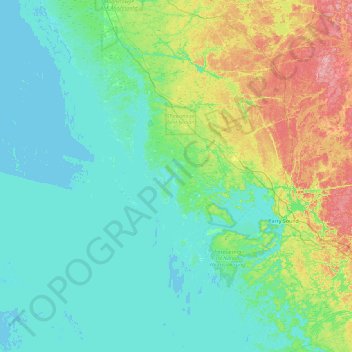 Mappa topografica Fairfield Island, altitudine, rilievo
