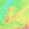 Mappa topografica Zollernalb, altitudine, rilievo