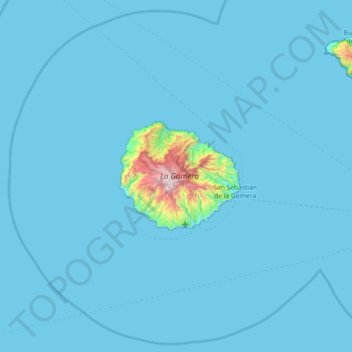 Mappa topografica La Gomera, altitudine, rilievo