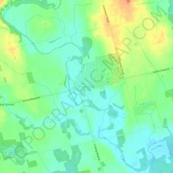 Mappa topografica Plattsville, altitudine, rilievo