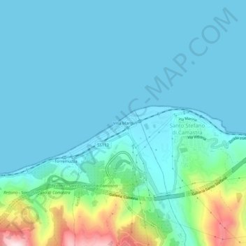 Mappa topografica Villa Margi, altitudine, rilievo