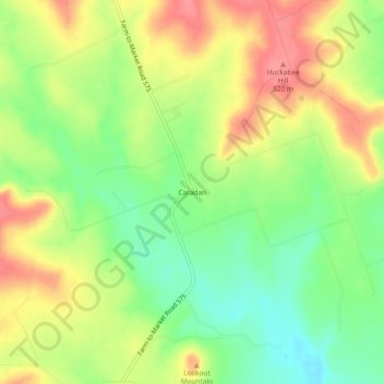 Mappa topografica Caradan, altitudine, rilievo