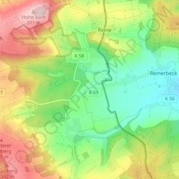 Mappa topografica Dudenhausen, altitudine, rilievo