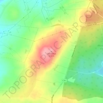 Mappa topografica Slievetrue, altitudine, rilievo