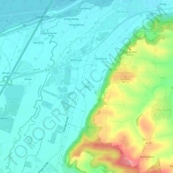 Mappa topografica Thal, altitudine, rilievo