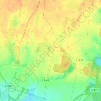 Mappa topografica Daugzin, altitudine, rilievo
