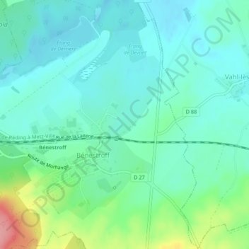 Mappa topografica La Cadre, altitudine, rilievo