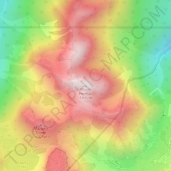 Mappa topografica Mount Herman, altitudine, rilievo