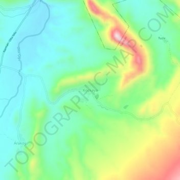 Mappa topografica Koçkaya, altitudine, rilievo
