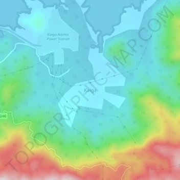Mappa topografica Kaiga, altitudine, rilievo