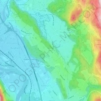 Mappa topografica Riedl, altitudine, rilievo