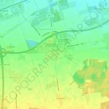 Mappa topografica Parsdorf, altitudine, rilievo