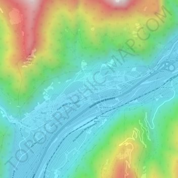 Mappa topografica Sabbionara, altitudine, rilievo