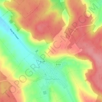 Mappa topografica Les Hauts Cornets, altitudine, rilievo