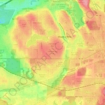 Mappa topografica Cherokee Bay Park, altitudine, rilievo