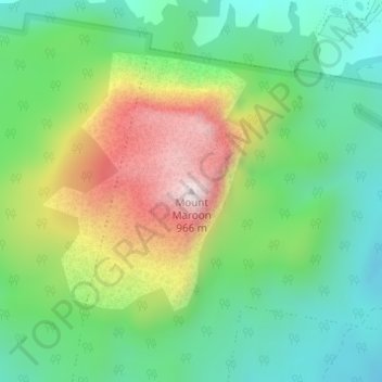 Mappa topografica Mount Maroon, altitudine, rilievo