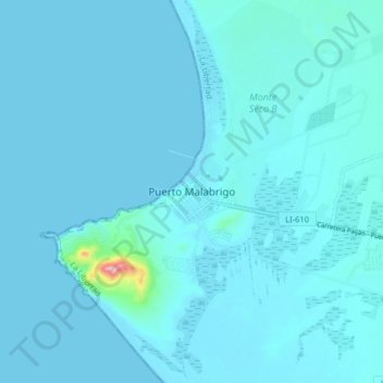 Mappa topografica Puerto Malabrigo, altitudine, rilievo