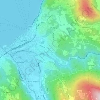 Mappa topografica Creva, altitudine, rilievo