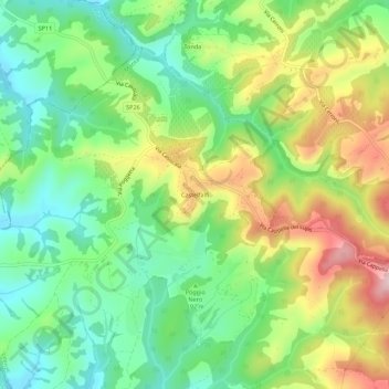Mappa topografica Castelfalfi, altitudine, rilievo